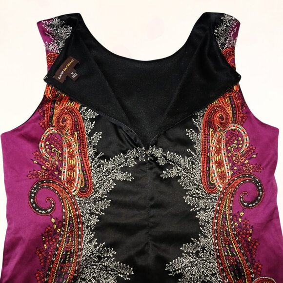 Dana Buchman Women Paisley Floral Print Lined Sleeveless Slit Midi Dress Size 14 - Picture 6 of 12